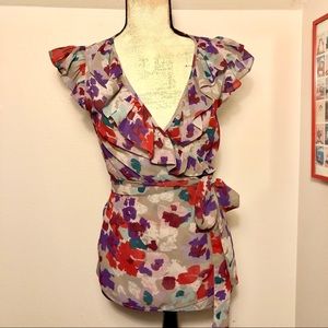 Banana Republic floral wrap top